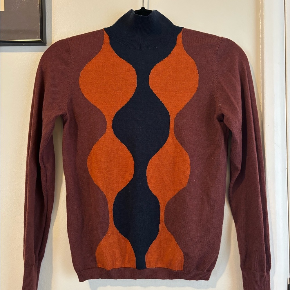 Vintage 70s Rare Marimekko + Uniqlo retro mock neck